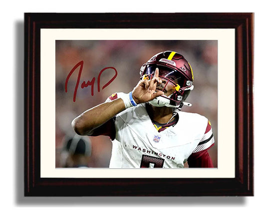 Jayden Daniels Silence Gesture - Hush Mode 8x10 Canvas vintage football wall art