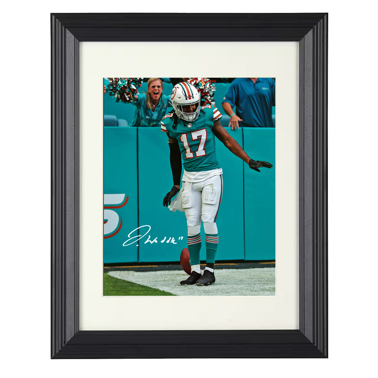 Jaylen Waddle – Waddle Dance Image – 8x10 black beveled framed football wall art