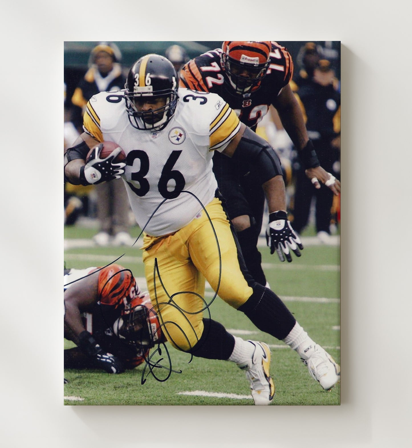 Jerome Bettis - Pittsburgh Football Power Rush Through Line Football Wall Art - football wall art print