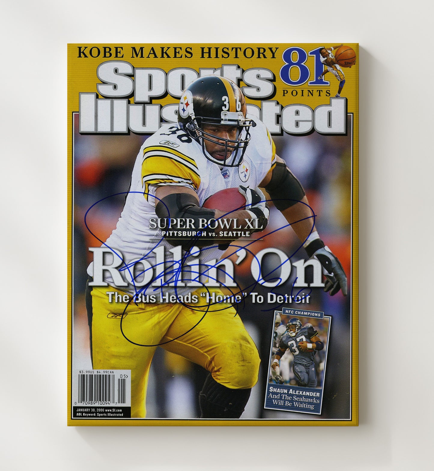 Jerome Bettis - Pittsburgh Football Super Bowl Xl the Bus Rollin on 2006 SI Cover Football Wall Art - football wall art print