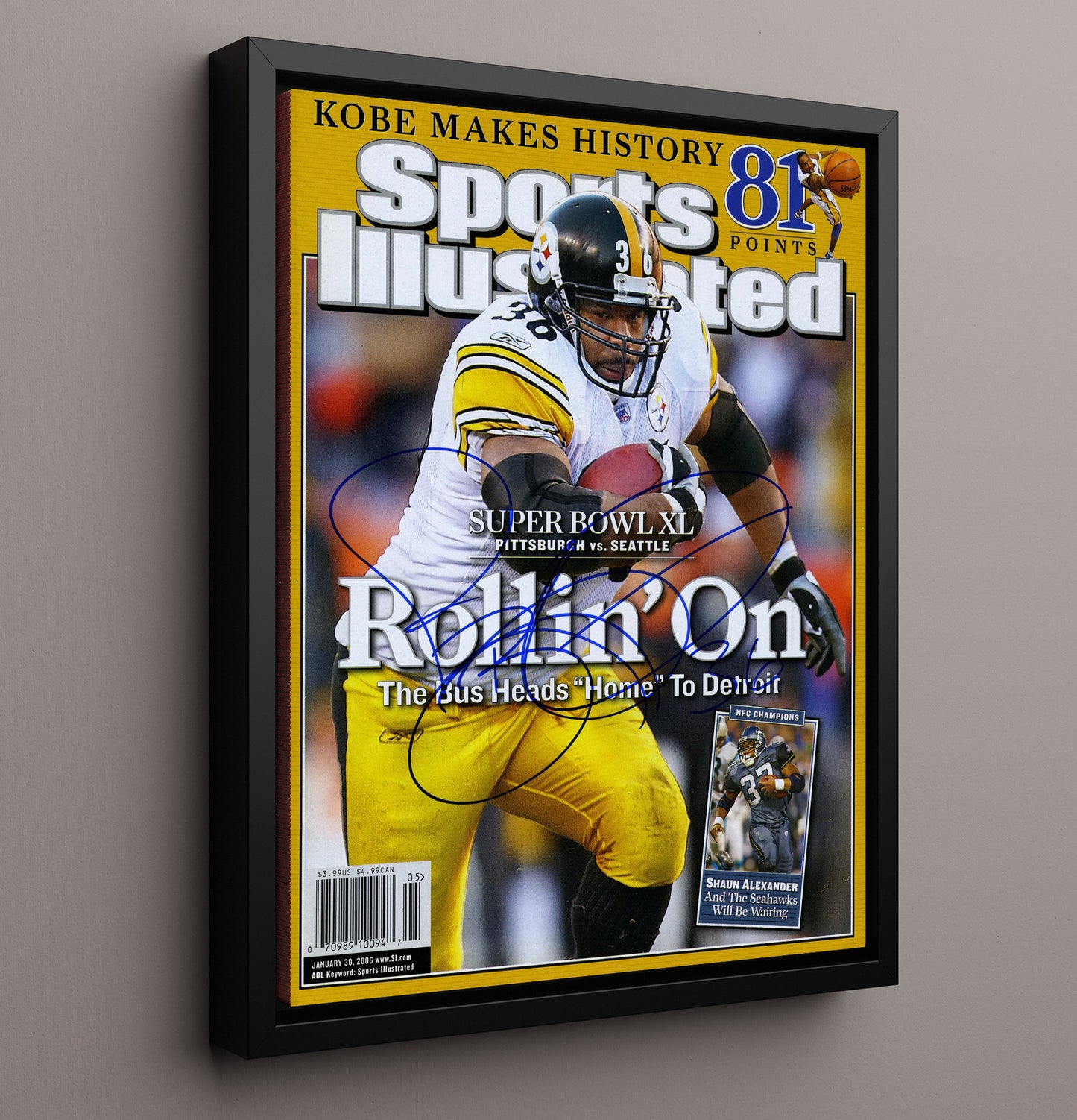 Jerome Bettis - Pittsburgh Football Super Bowl Xl the Bus Rollin on 2006 SI Cover Football Wall Art - football wall art print