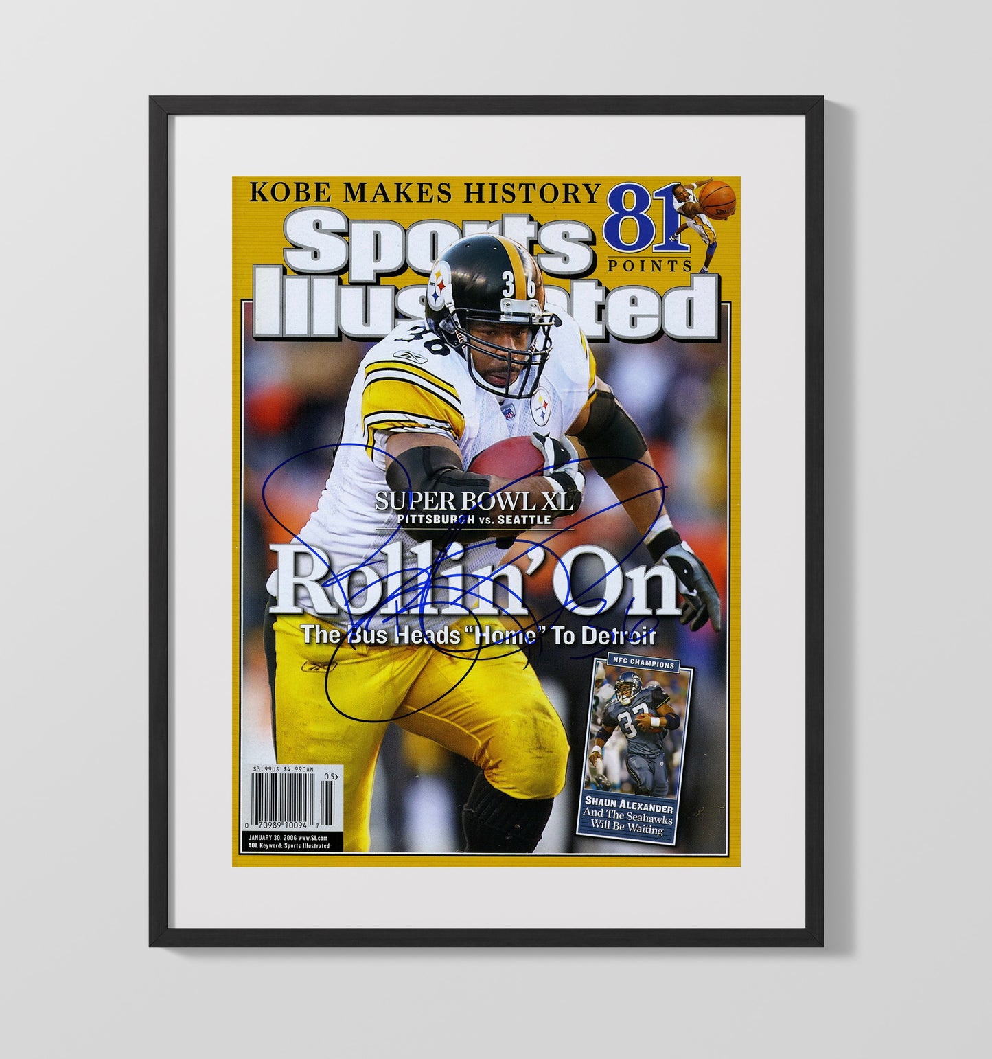 Jerome Bettis - Pittsburgh Football Super Bowl Xl the Bus Rollin on 2006 SI Cover Football Wall Art - football wall art print