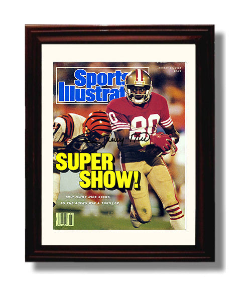 Jerry Rice - San Francisco Football Super Bowl MVP Catch Run 1989 SI Cover 8x10 Canvas vintage football wall art