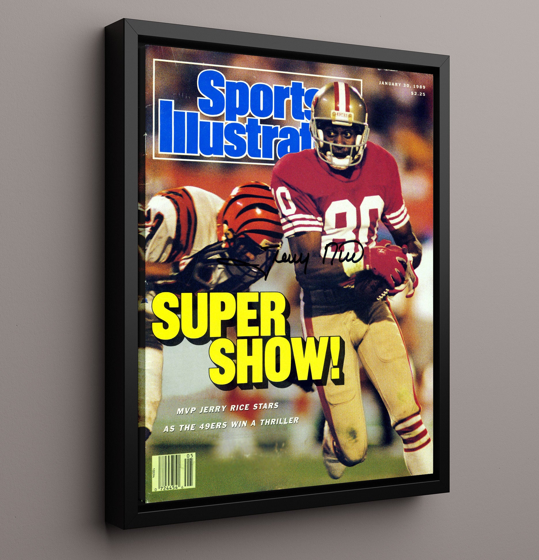Jerry Rice - San Francisco Football Super Bowl Mvp Catch Run 1989 SI Cover Football Wall Art - football wall art print