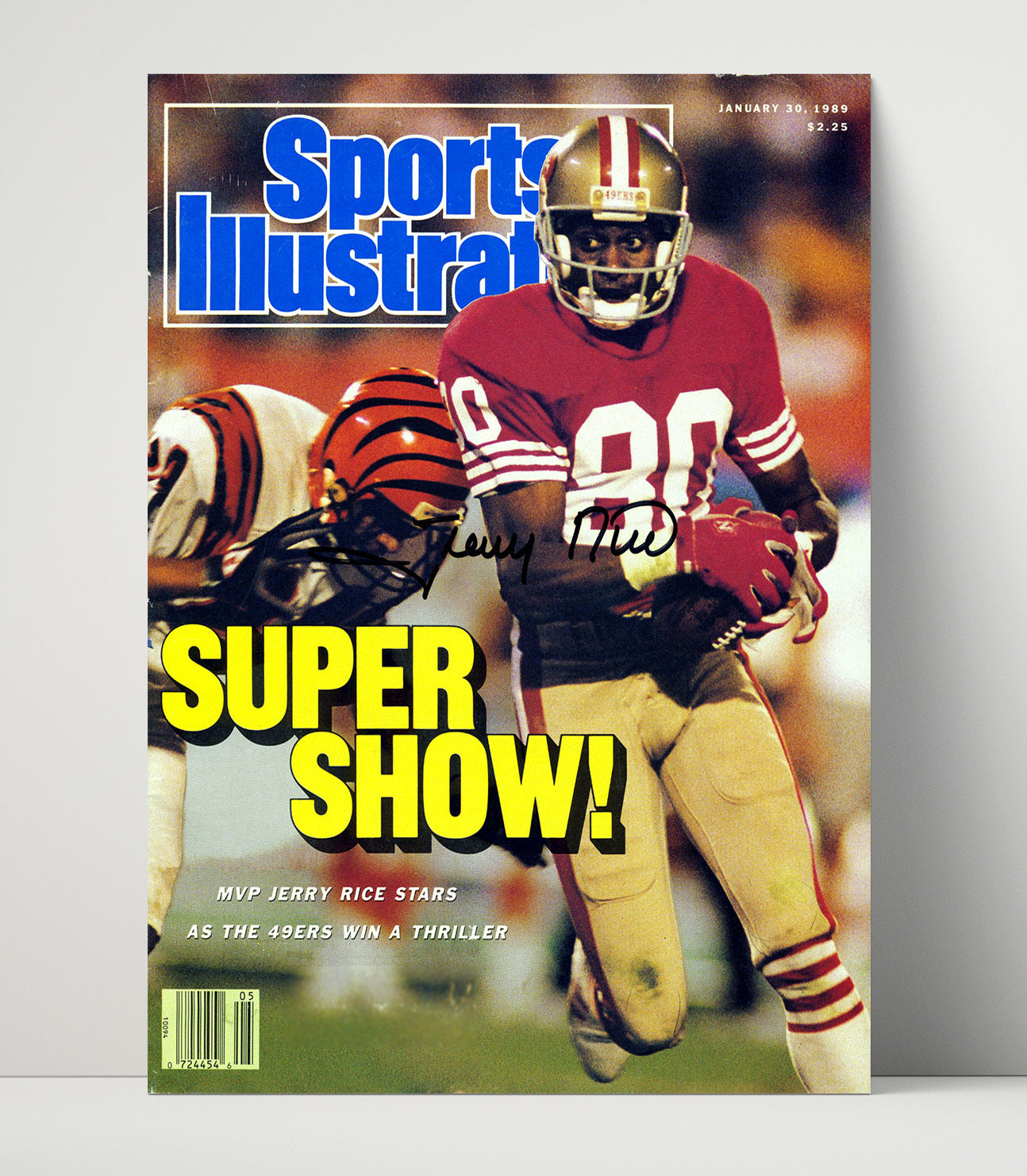 Jerry Rice - San Francisco Football Super Bowl Mvp Catch Run 1989 SI Cover Football Wall Art - football wall art print