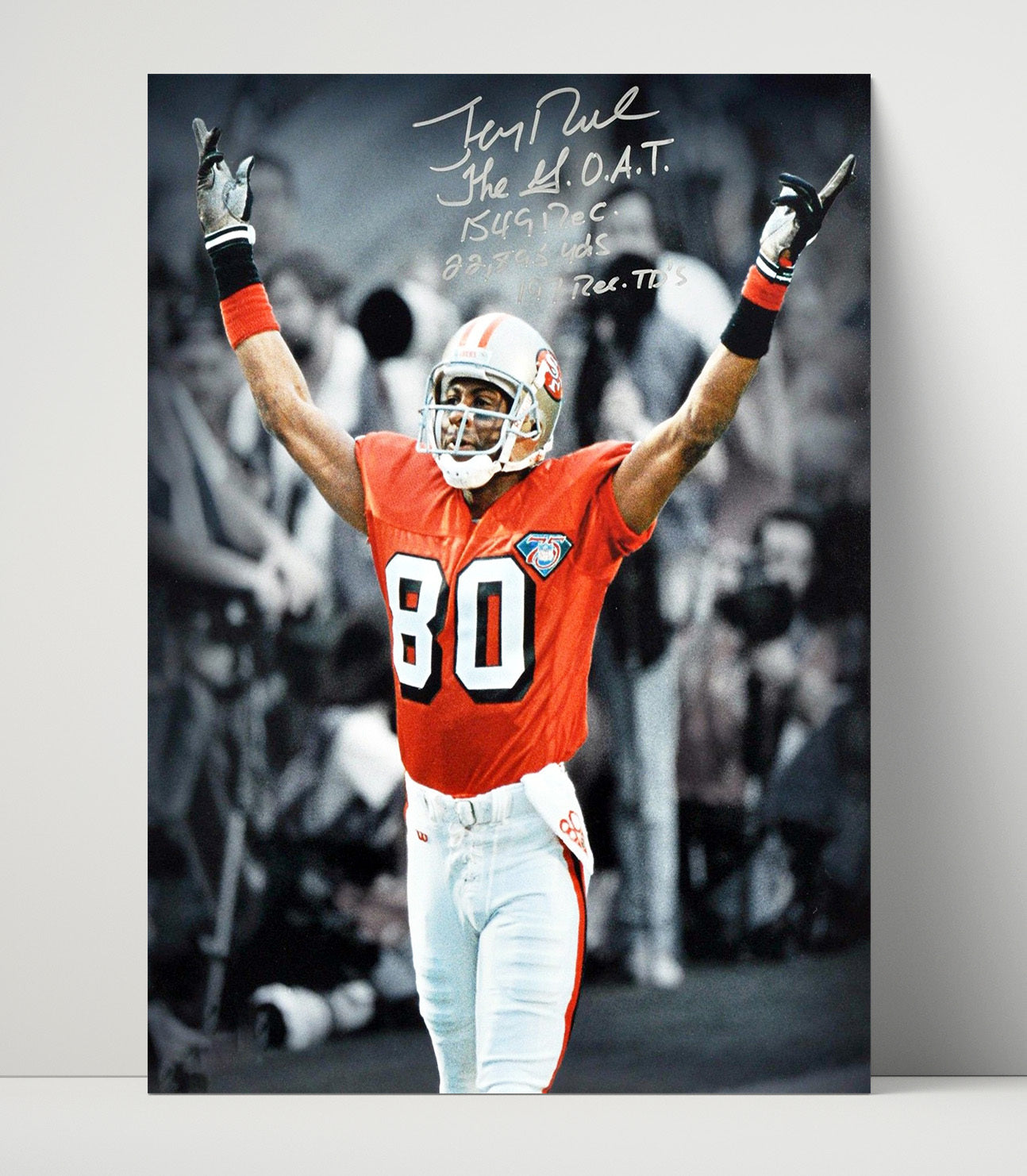 Jerry Rice - the Goat Football Wall Art - football wall art print