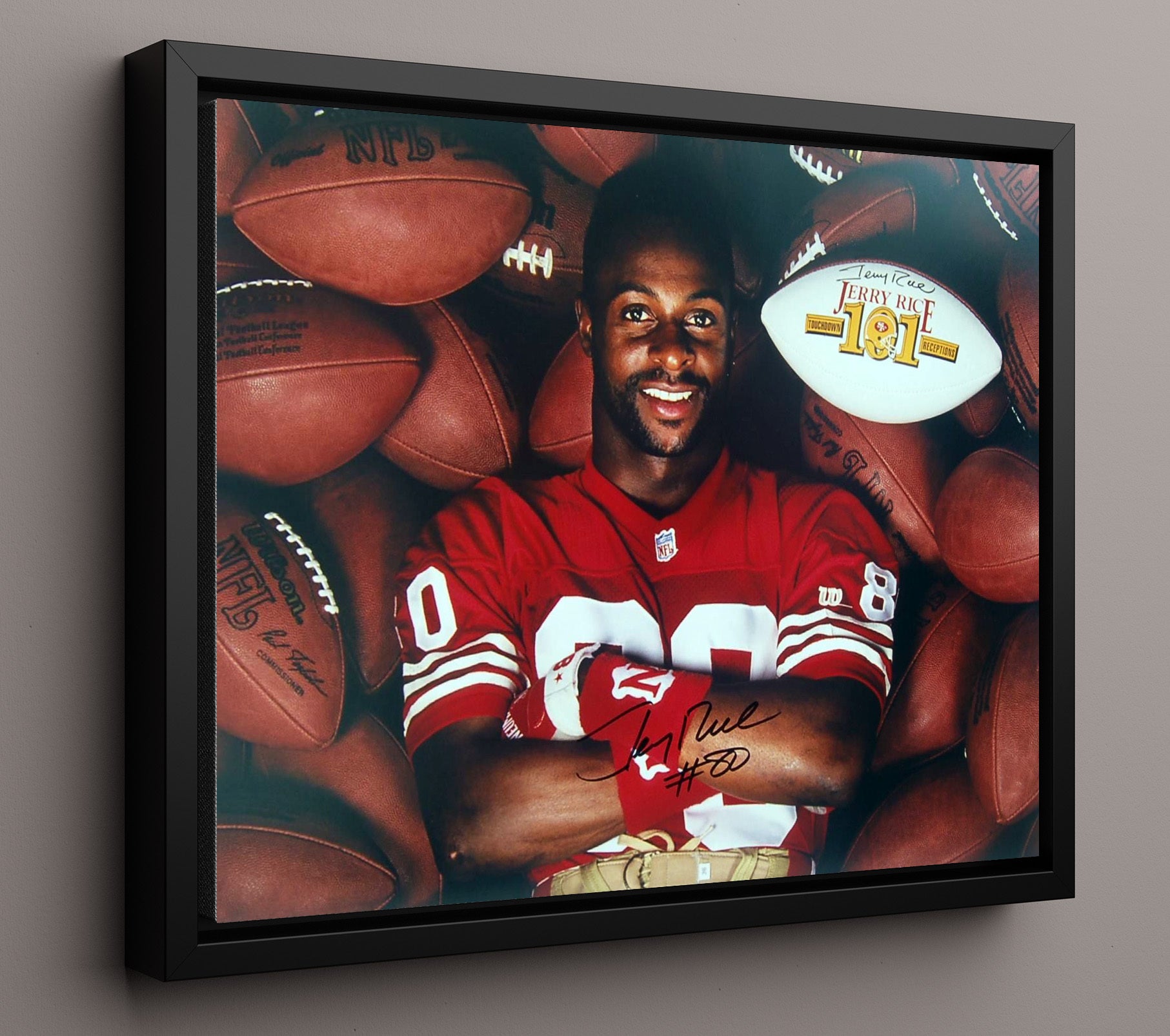 Jerry Rice 101 - King of Tds Football Wall Art - football wall art print