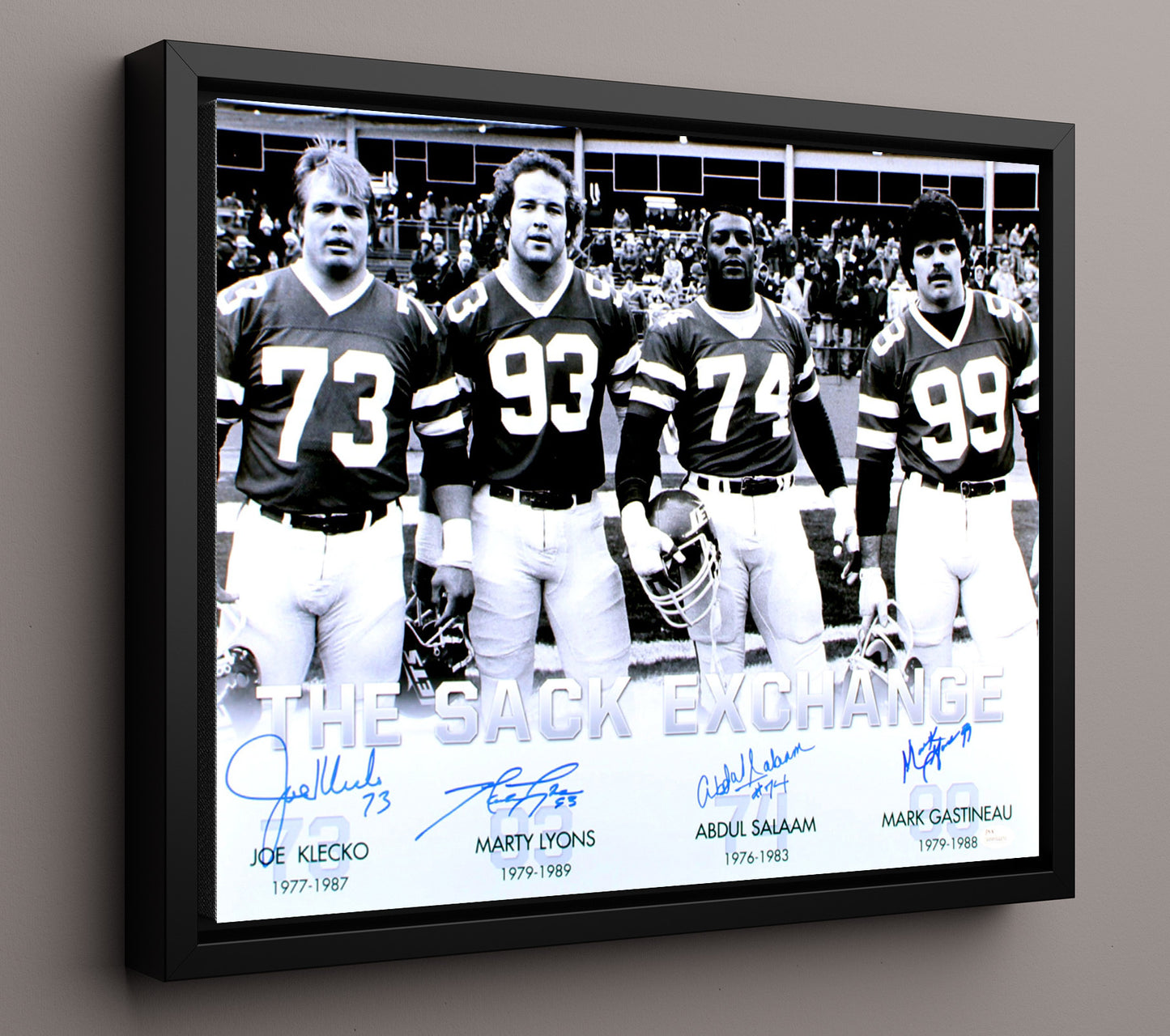 Jets Sack Exchange - QB Killers United Vintage Football Wall Art - 16x20 Framed Canvas football decor