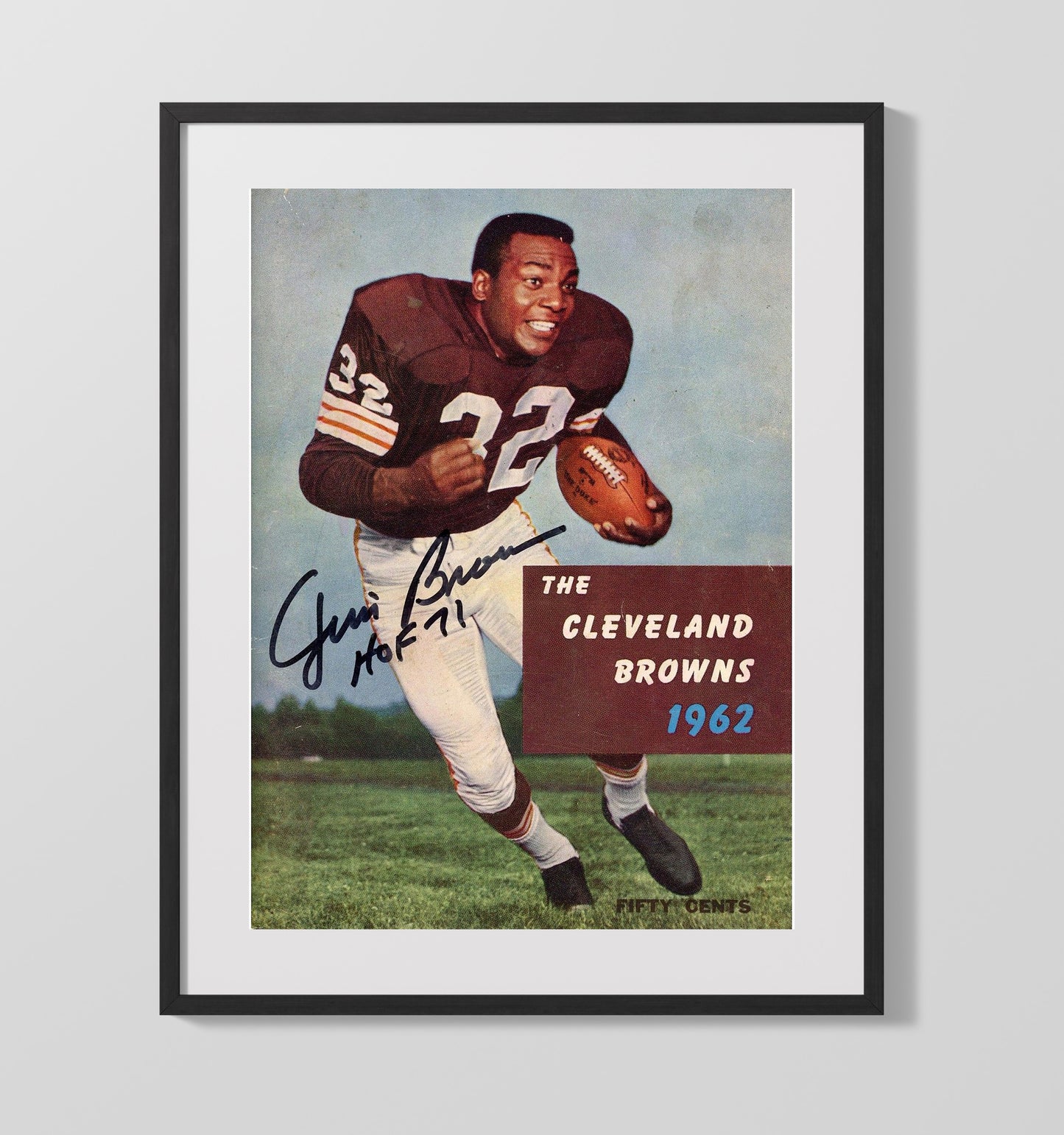 Jim Brown - 1962 Dominance Football Wall Art - football wall art print
