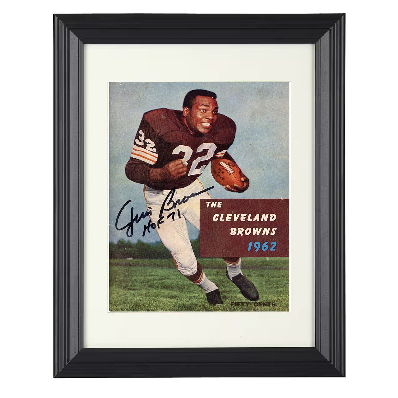 Jim Brown – 1962 Dominance Image – 8x10 black beveled framed football wall art