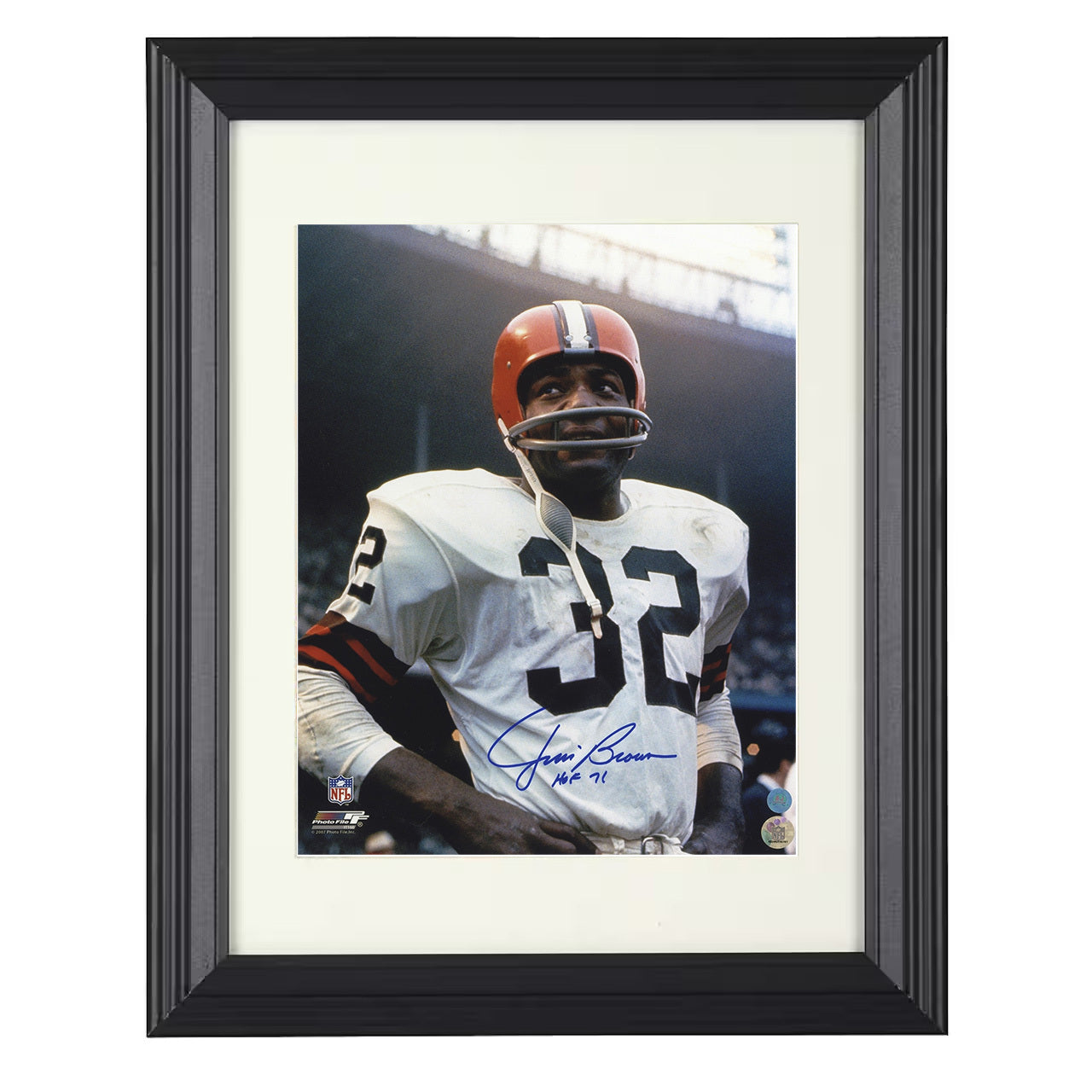 Jim Brown – Power and Grace Image – 8x10 black beveled framed football wall art