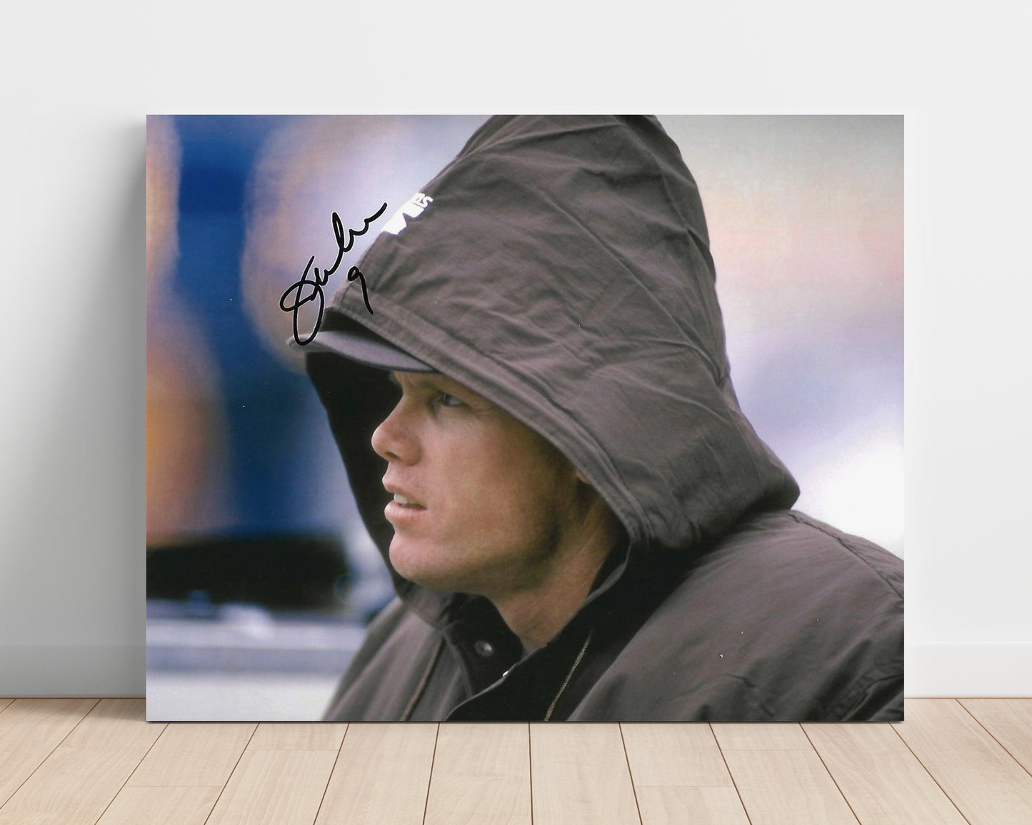 Jim McMahon Hoodie Look - Sideline Rebel Vintage Football Wall Art - 16x20 Unframed Print football decor