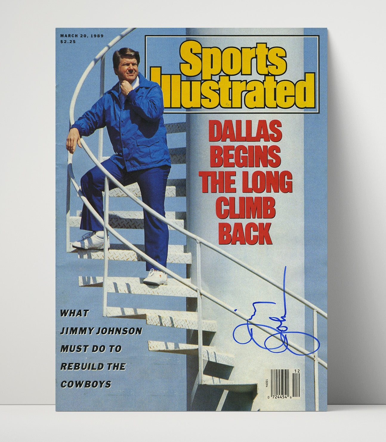 Jimmy Johnson Dallas Climb - Rebuild Time Vintage Football Wall Art - 16x20 Unframed Print football decor