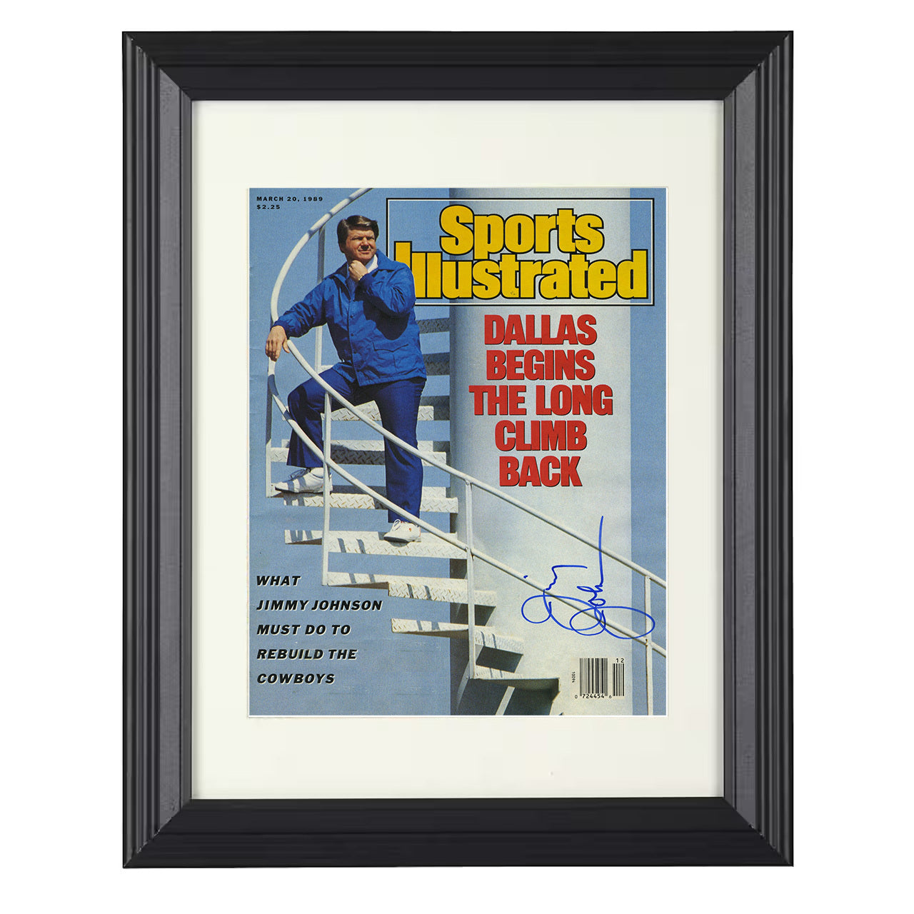 Jimmy Johnson Dallas Climb – Rebuild Time Image – 8x10 black beveled framed football wall art