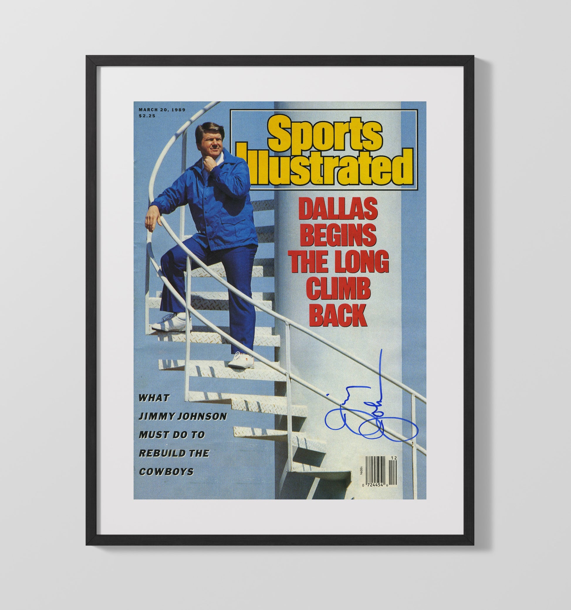 Jimmy Johnson Dallas Climb - Rebuild Time Vintage Football Wall Art - 16x20 Gallery Frame football decor