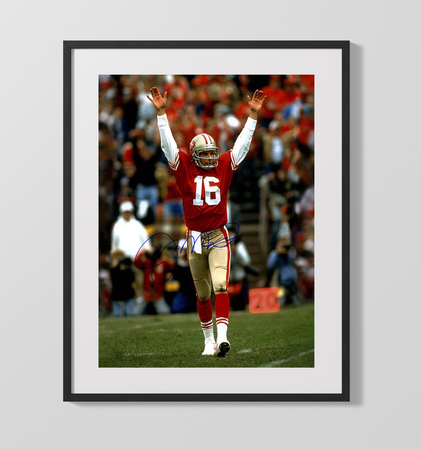 Joe Montana - Joe Cool Vintage Football Wall Art - 16x20 Gallery Frame football decor