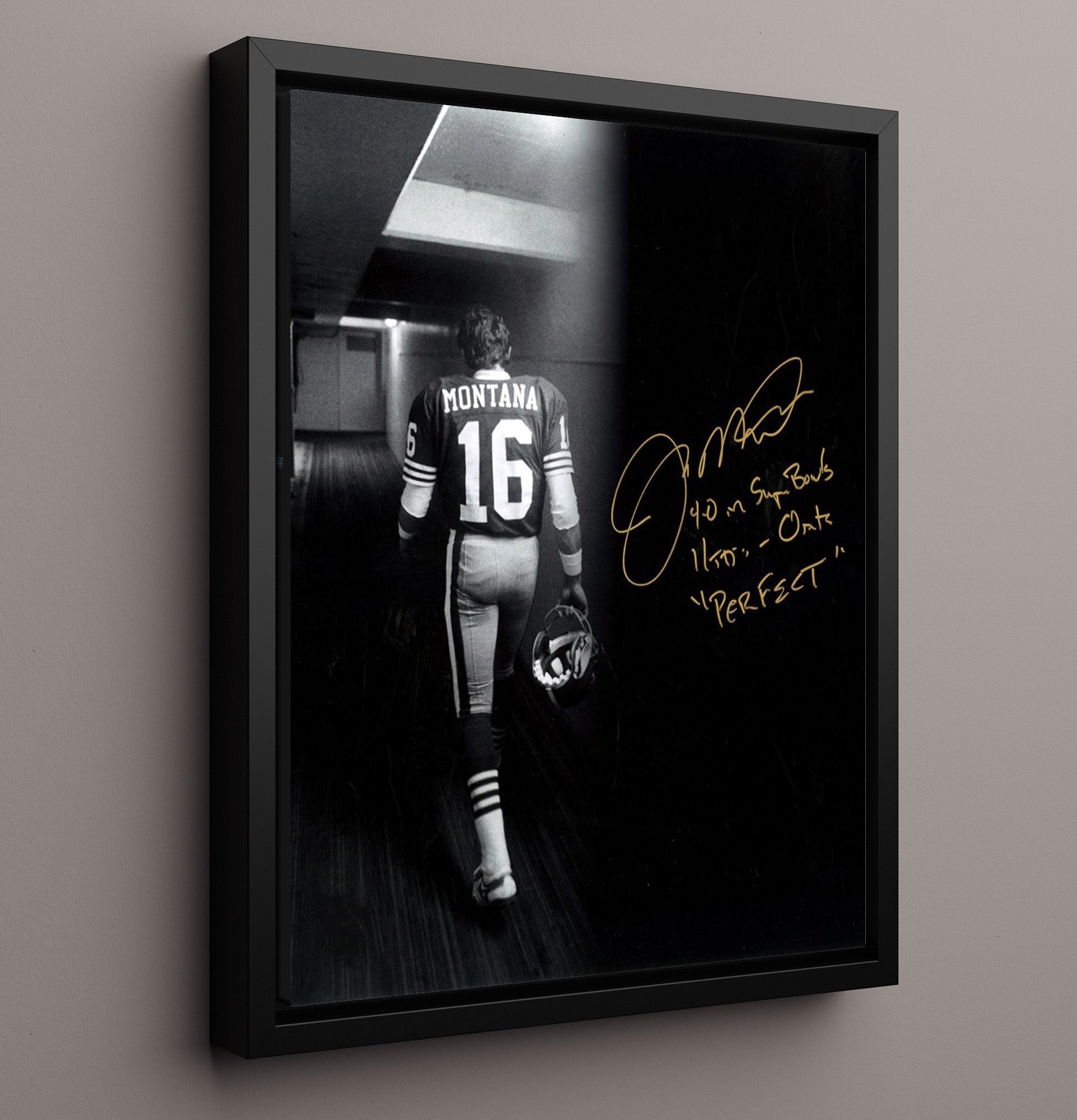 Joe Montana - Perfect 4-0 Football Wall Art - football wall art print