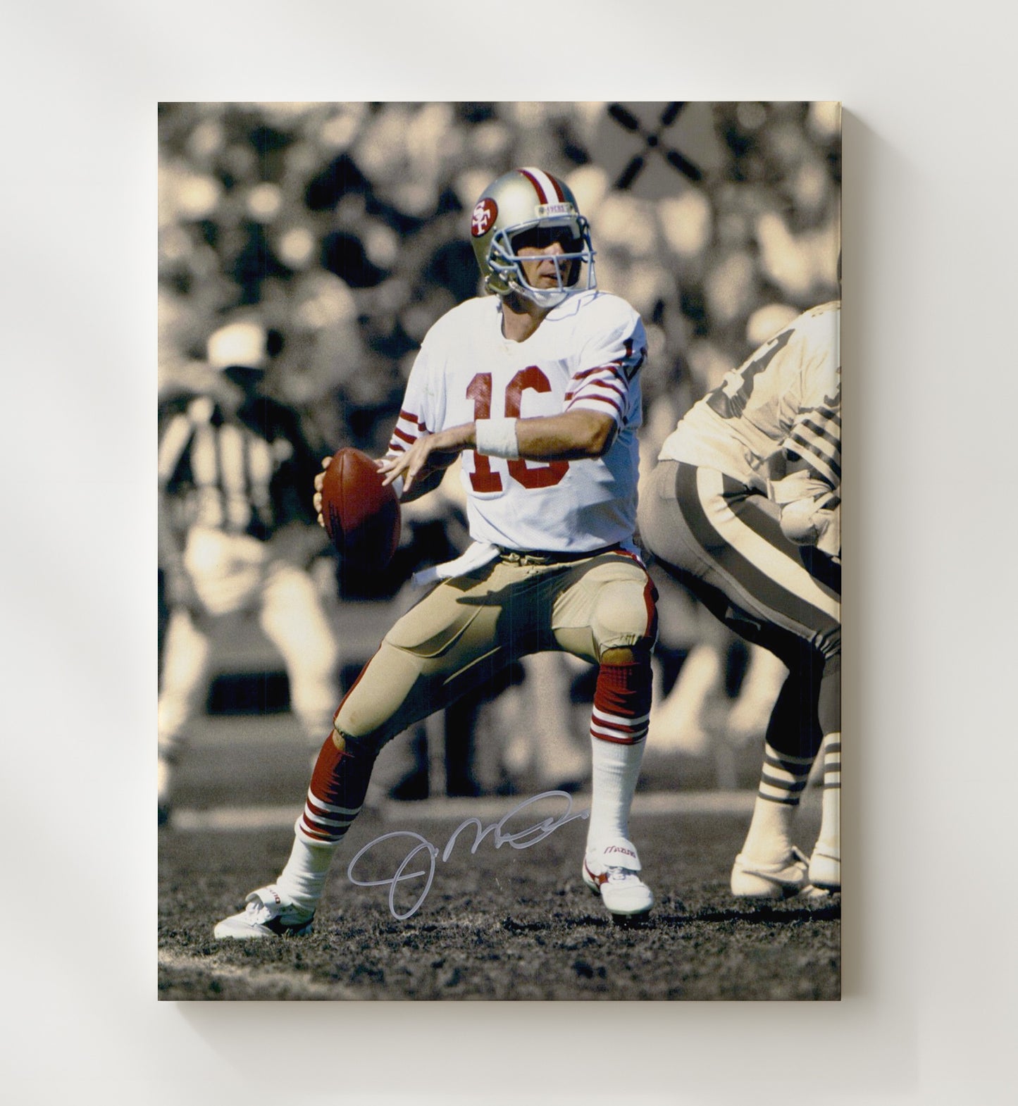 Joe Montana - San Francisco Football Quarterback Throwing Pass Football Wall Art - football wall art print