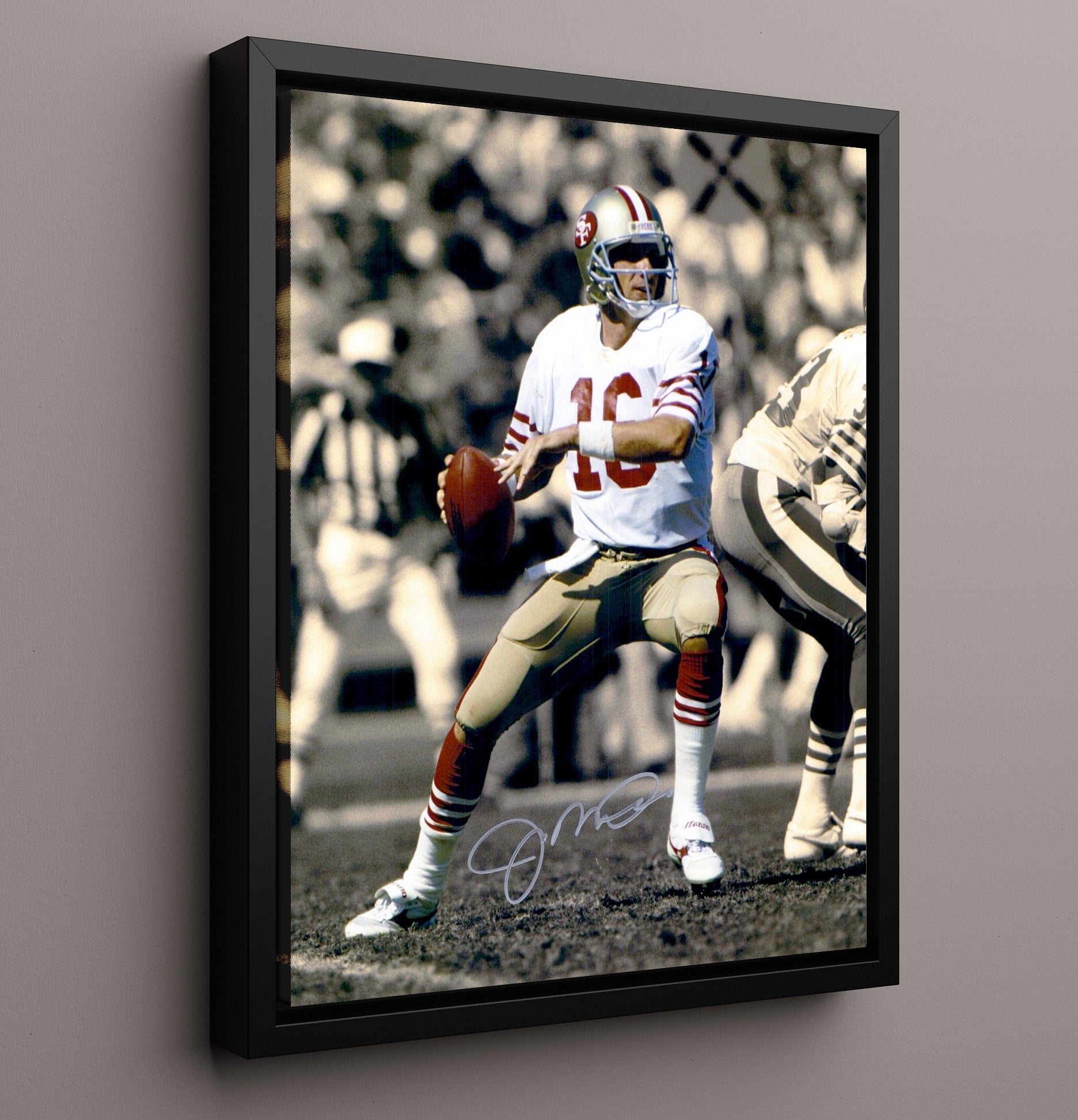Joe Montana - San Francisco Football Quarterback Throwing Pass Football Wall Art - football wall art print
