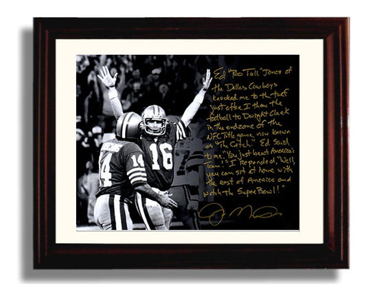 Joe Montana - the Catch Victory 8x10 Canvas vintage football wall art