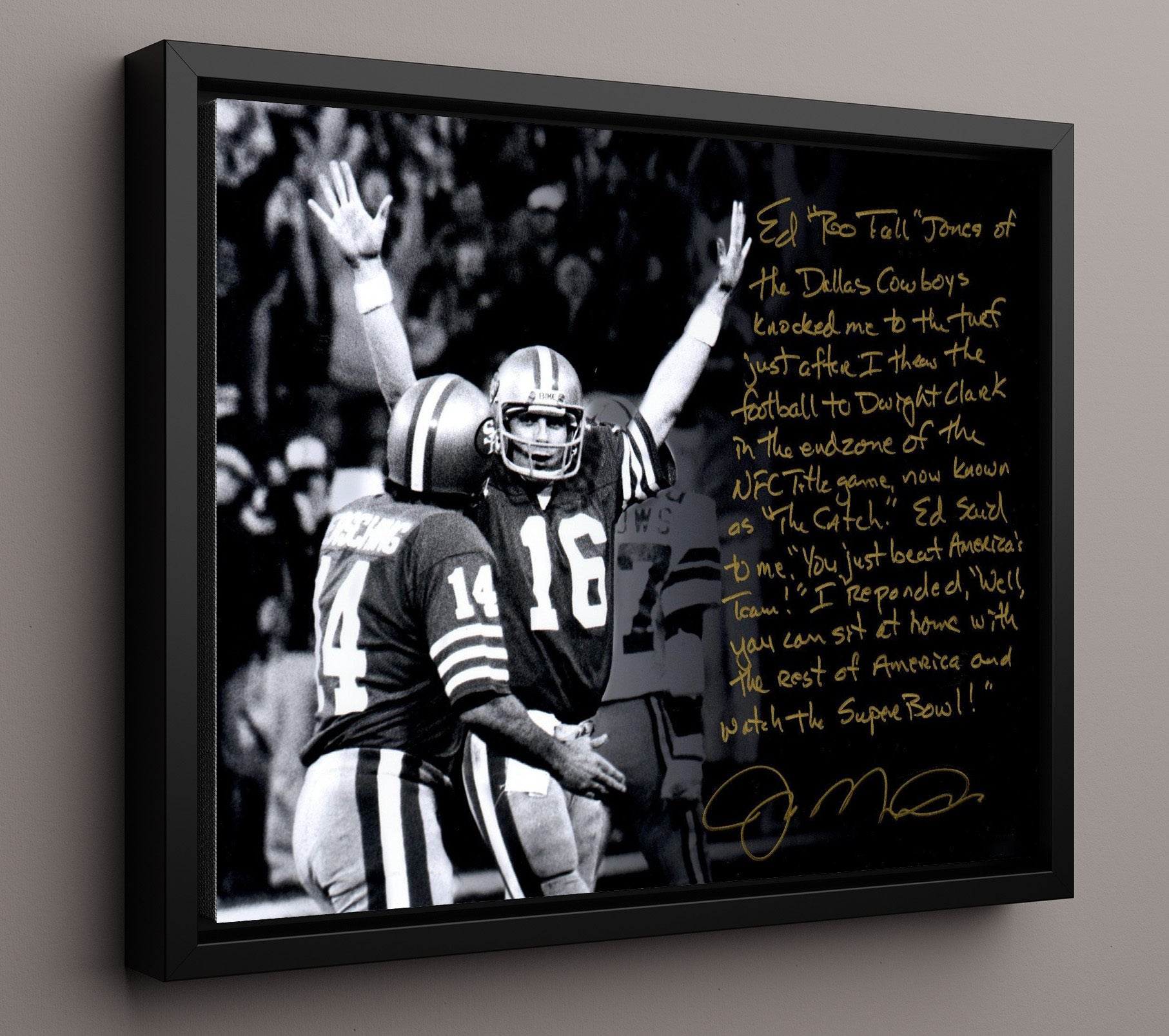 Joe Montana - the Catch Victory Football Wall Art - football wall art print