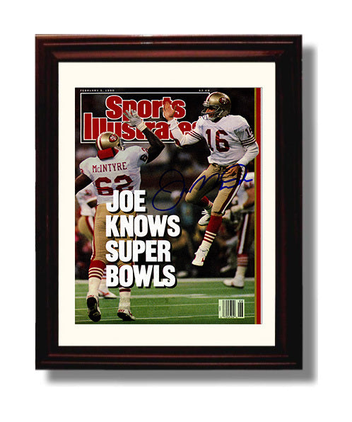 Joe Montana Super Bowls - Joe Knows 8x10 Canvas vintage football wall art