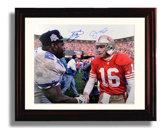 Joe Montana and Emmitt Smith - Legends Handshake 8x10 Canvas vintage football wall art
