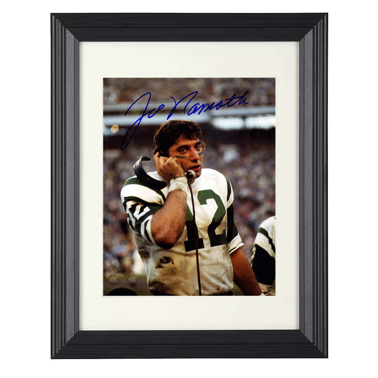 Joe Namath – Broadway Hotline Image – 8x10 black beveled framed football wall art
