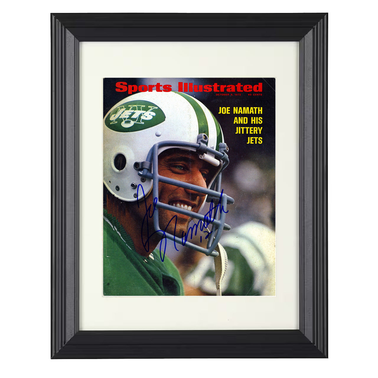 Joe Namath – Broadway Smile Image – 8x10 black beveled framed football wall art