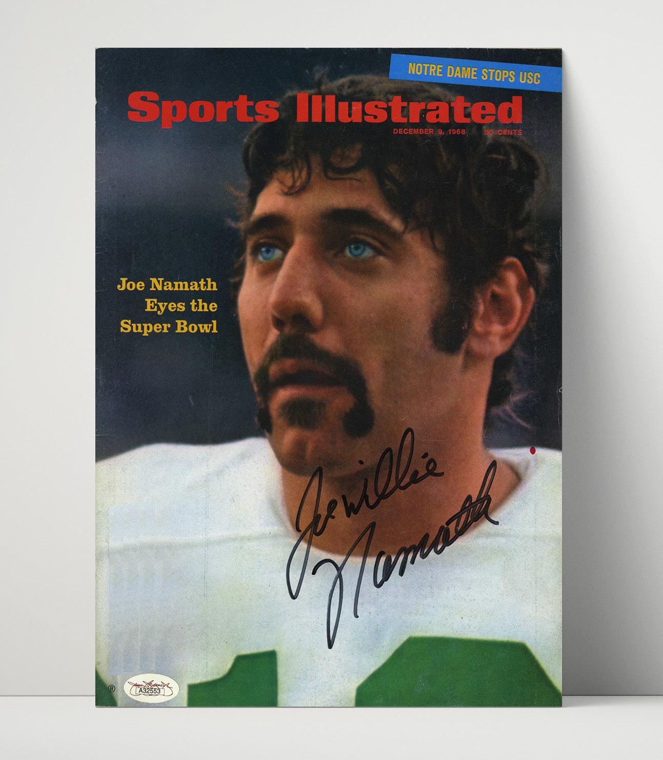 Joe Namath - New York Football Quarterback Eyes Super Bowl SI Cover 1968 Football Wall Art - football wall art print