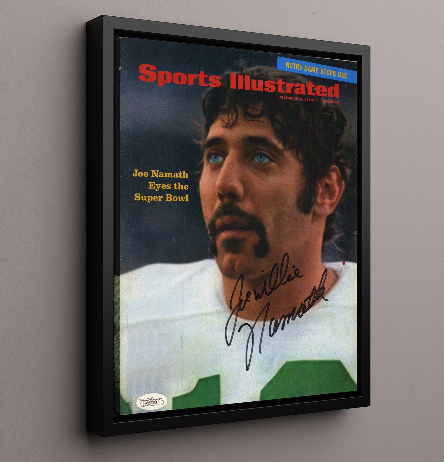 Joe Namath - New York Football Quarterback Eyes Super Bowl SI Cover 1968 Football Wall Art - football wall art print