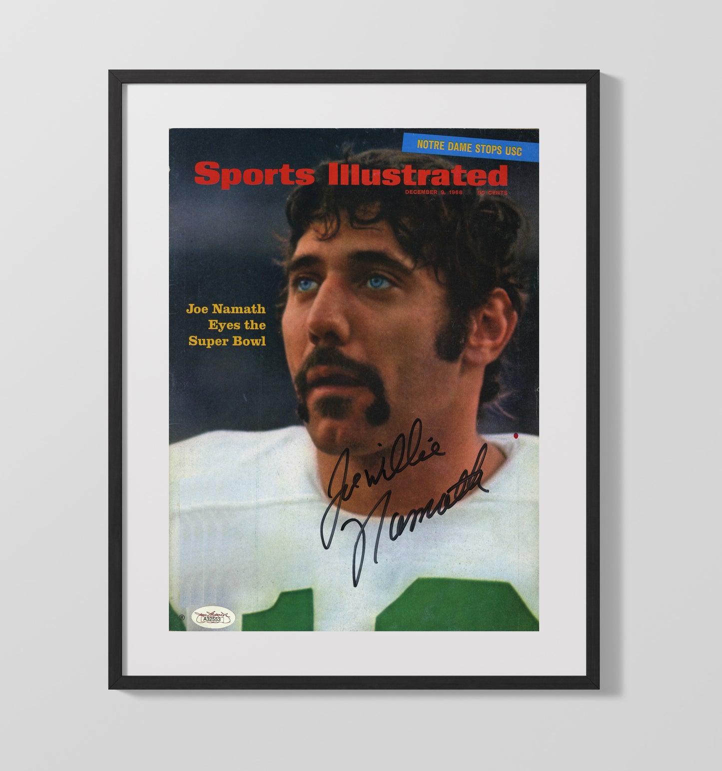 Joe Namath - New York Football Quarterback Eyes Super Bowl SI Cover 1968 Football Wall Art - football wall art print