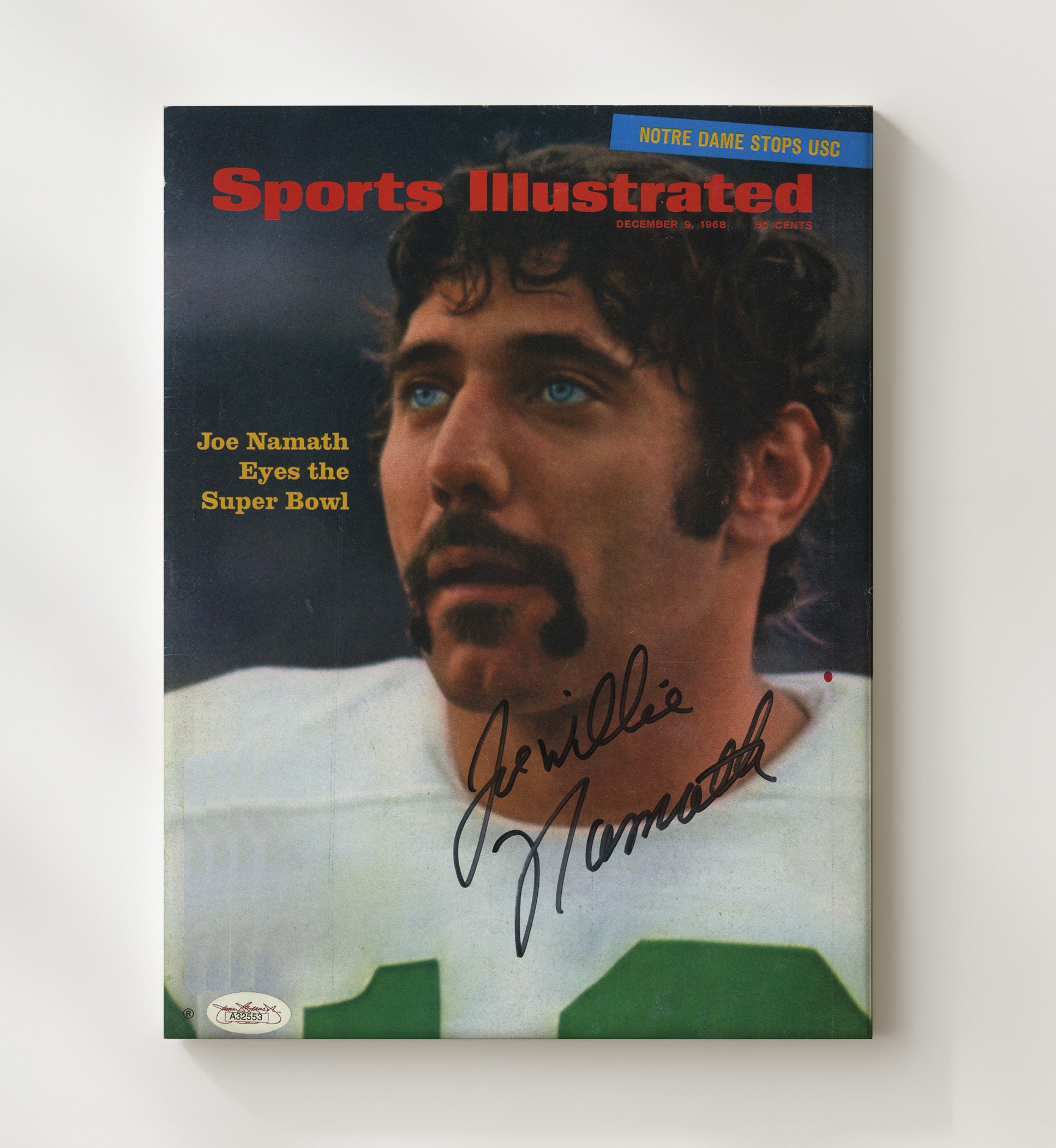 Joe Namath - New York Football Quarterback Eyes Super Bowl SI Cover 1968 Football Wall Art - football wall art print