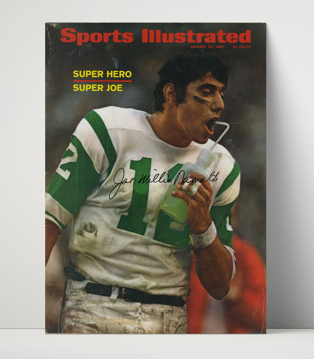 Joe Namath - New York Football Super Bowl III Hero SI Cover 1969 Vintage Football Wall Art - 16x20 Unframed Print football decor