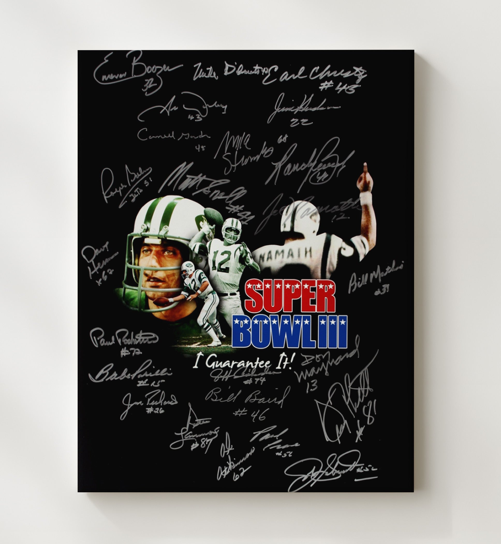 Joe Namath - New York Football Super Bowl Iii Guarantee Poster Composite Football Wall Art - football wall art print