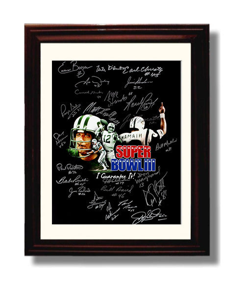 Joe Namath - New York Football Super Bowl III Guarantee Poster Composite 8x10 Canvas vintage football wall art