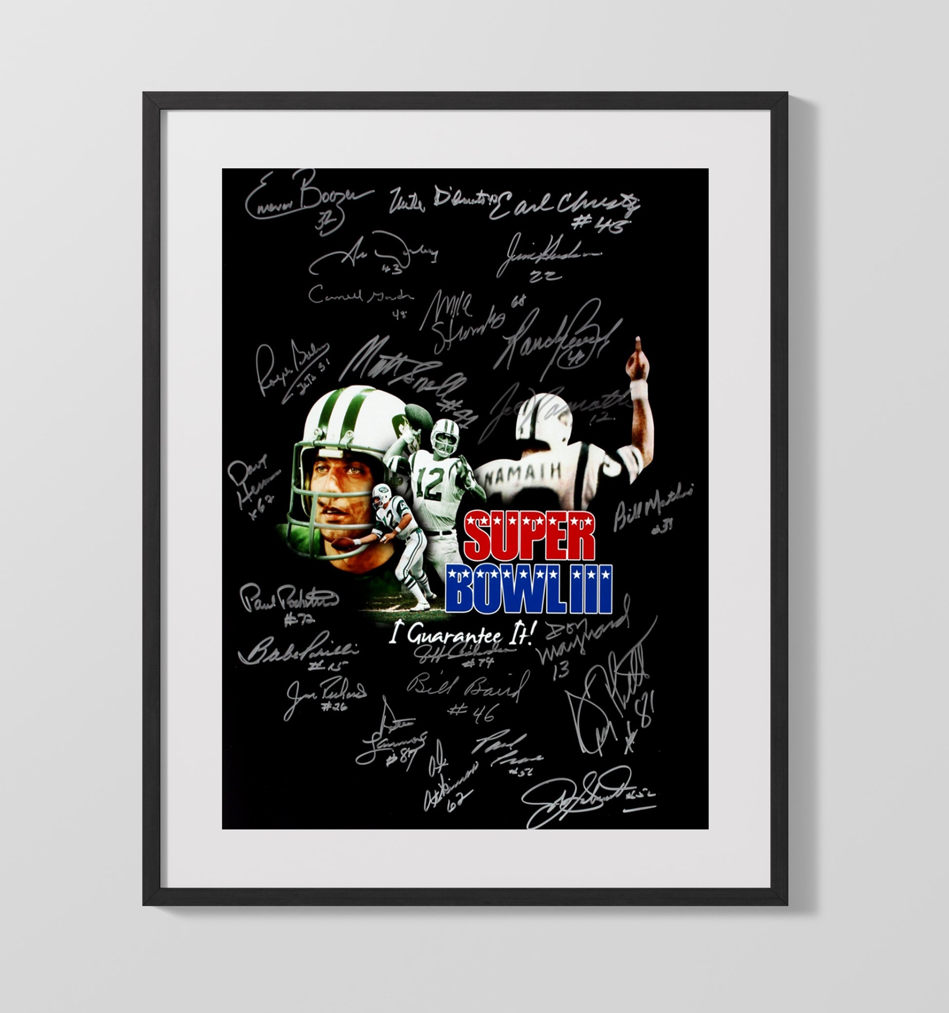 Joe Namath - New York Football Super Bowl Iii Guarantee Poster Composite Football Wall Art - football wall art print