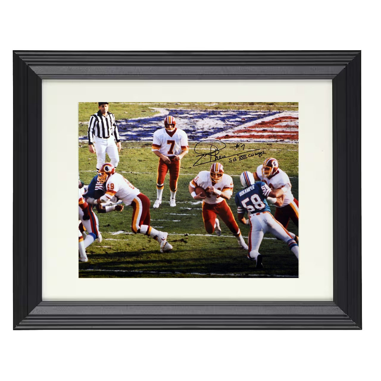 Joe Theismann – Super Bowl XVII Champs – 8x10 black beveled framed football wall art