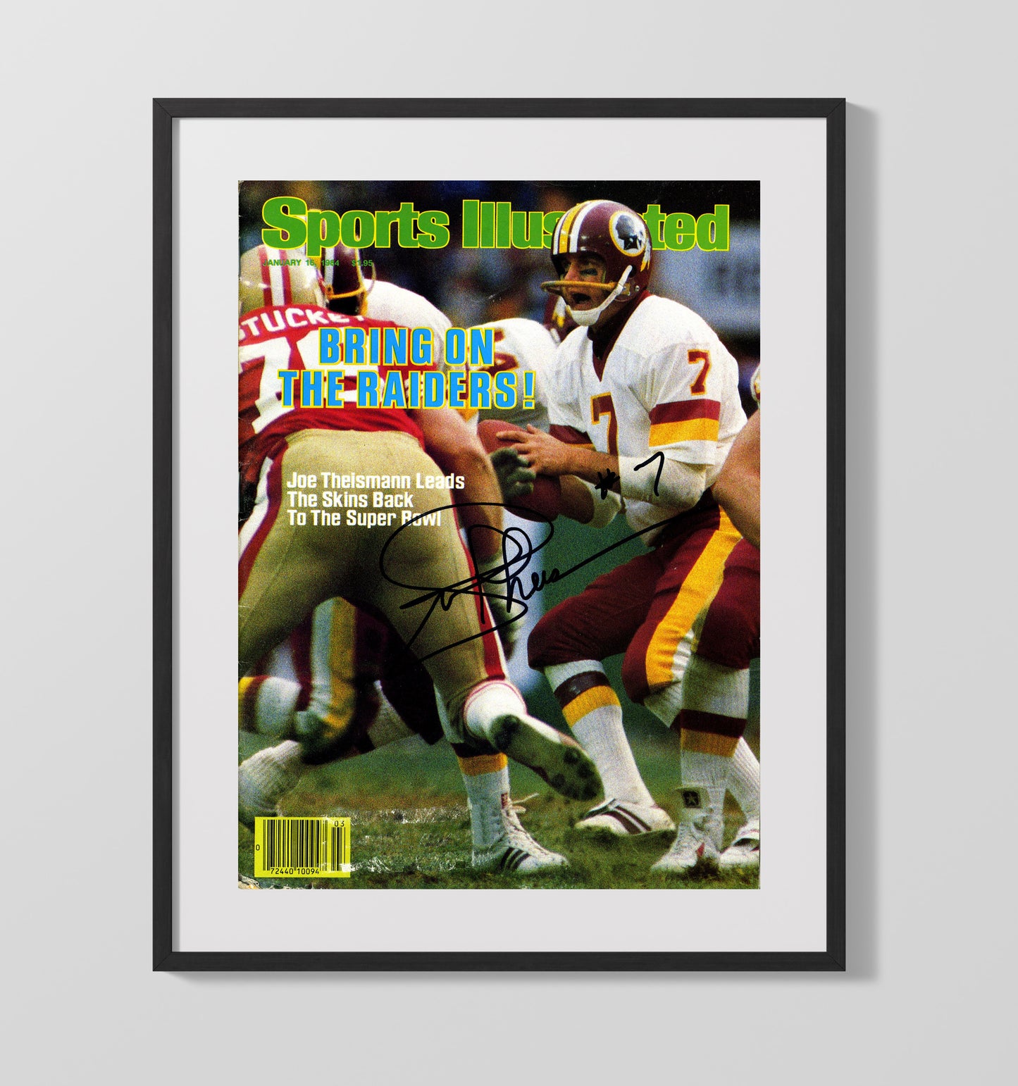 Joe Theismann - Washington Football Leads Team to Super Bowl 1984 SI Cover Football Wall Art - football wall art print