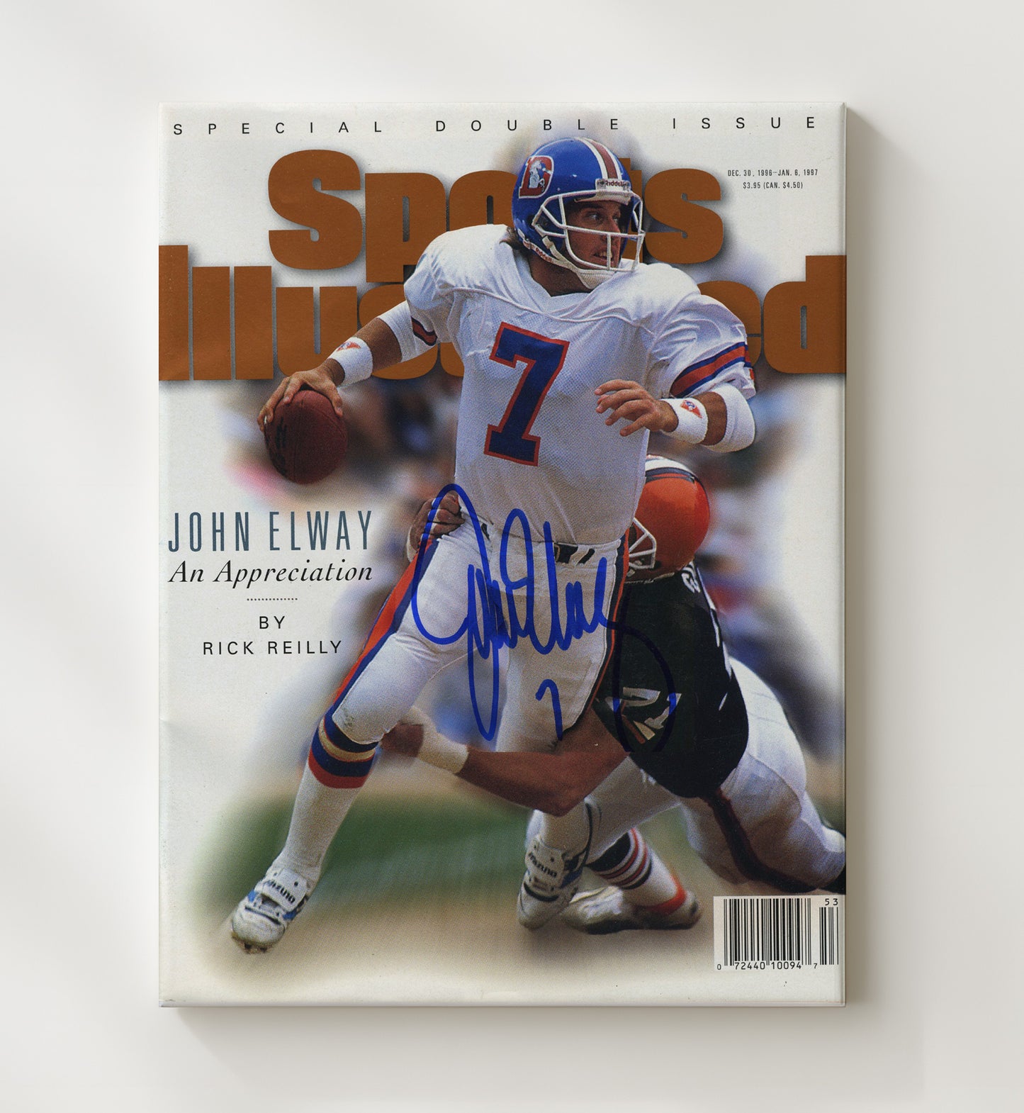 John Elway - Denver Football an Appreciation Quarterback Feature 1996 SI Cover Football Wall Art - football wall art print