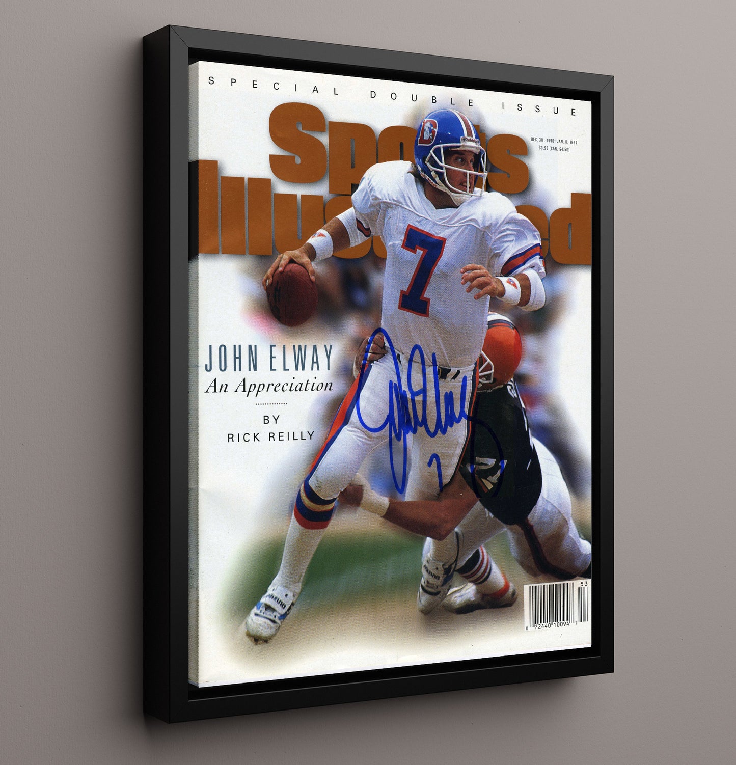 John Elway - Denver Football an Appreciation Quarterback Feature 1996 SI Cover Football Wall Art - football wall art print