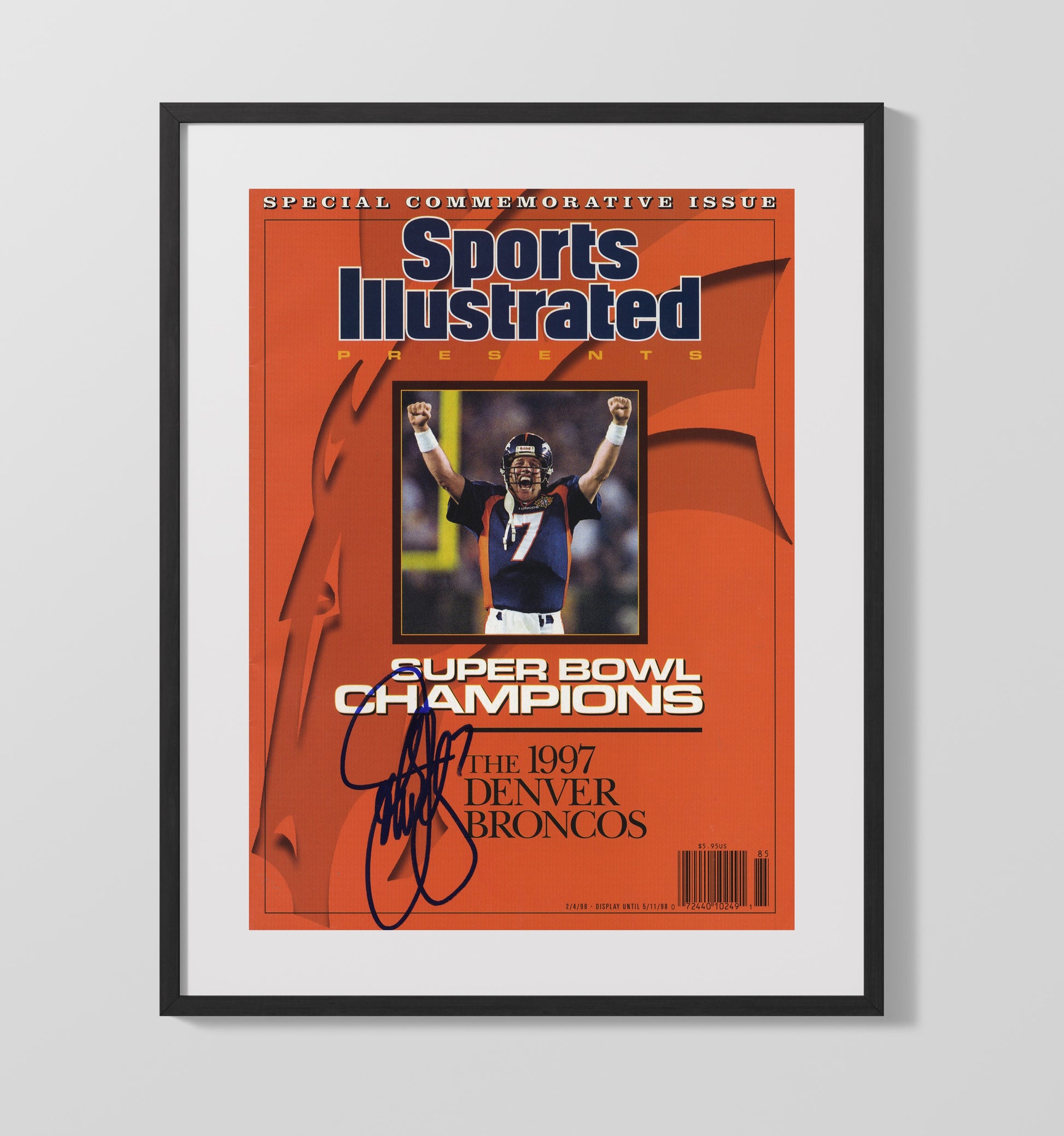 John Elway Champs 1997 - Mile High Magic Football Wall Art - football wall art print