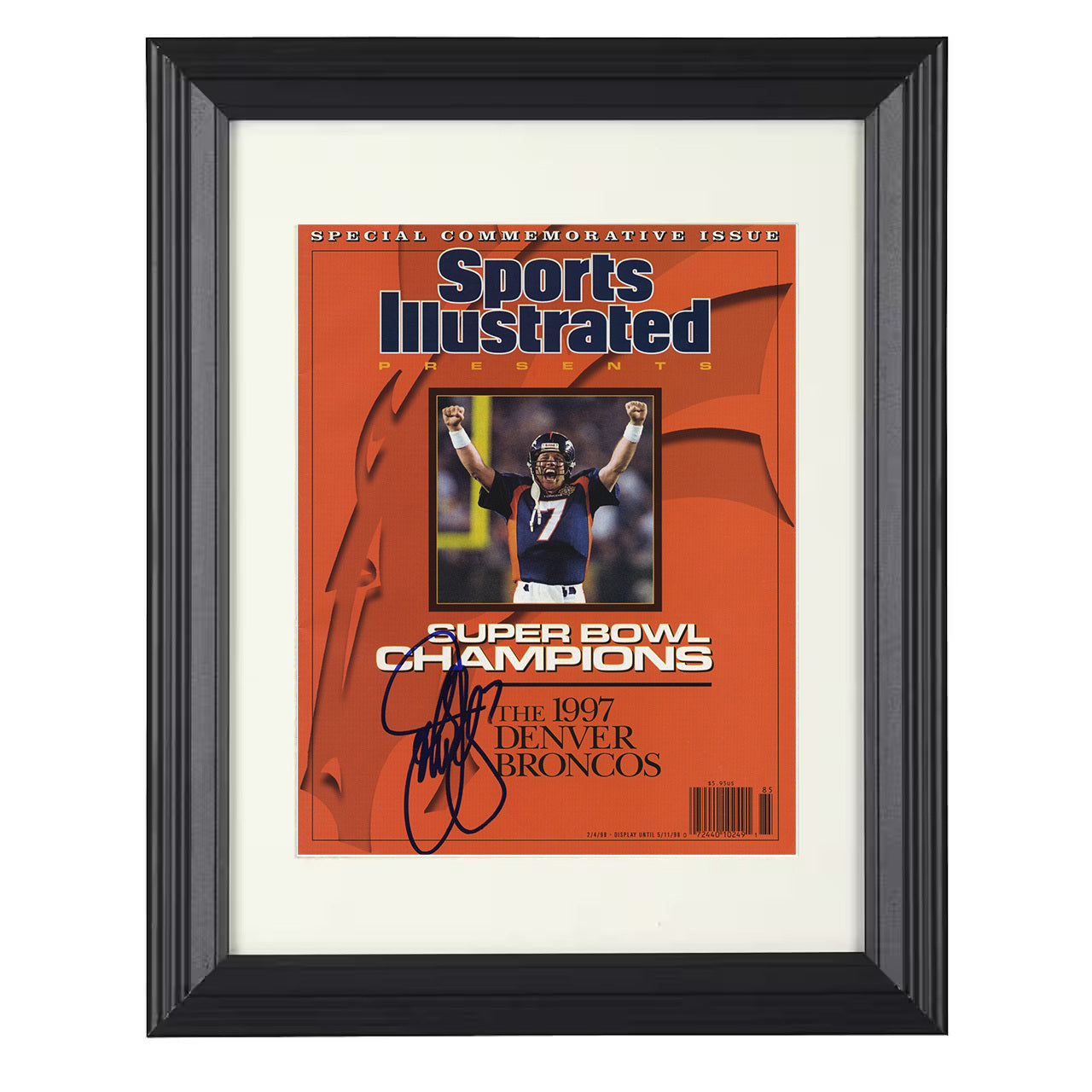 John Elway Champs 1997 – Mile High Magic Image – 8x10 black beveled framed football wall art