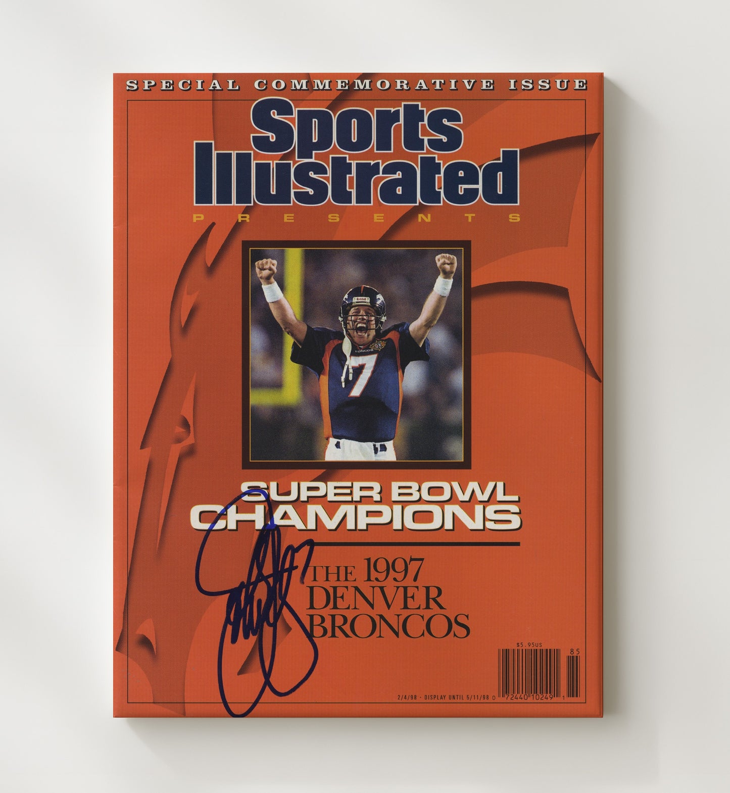 John Elway Champs 1997 - Mile High Magic Football Wall Art - football wall art print