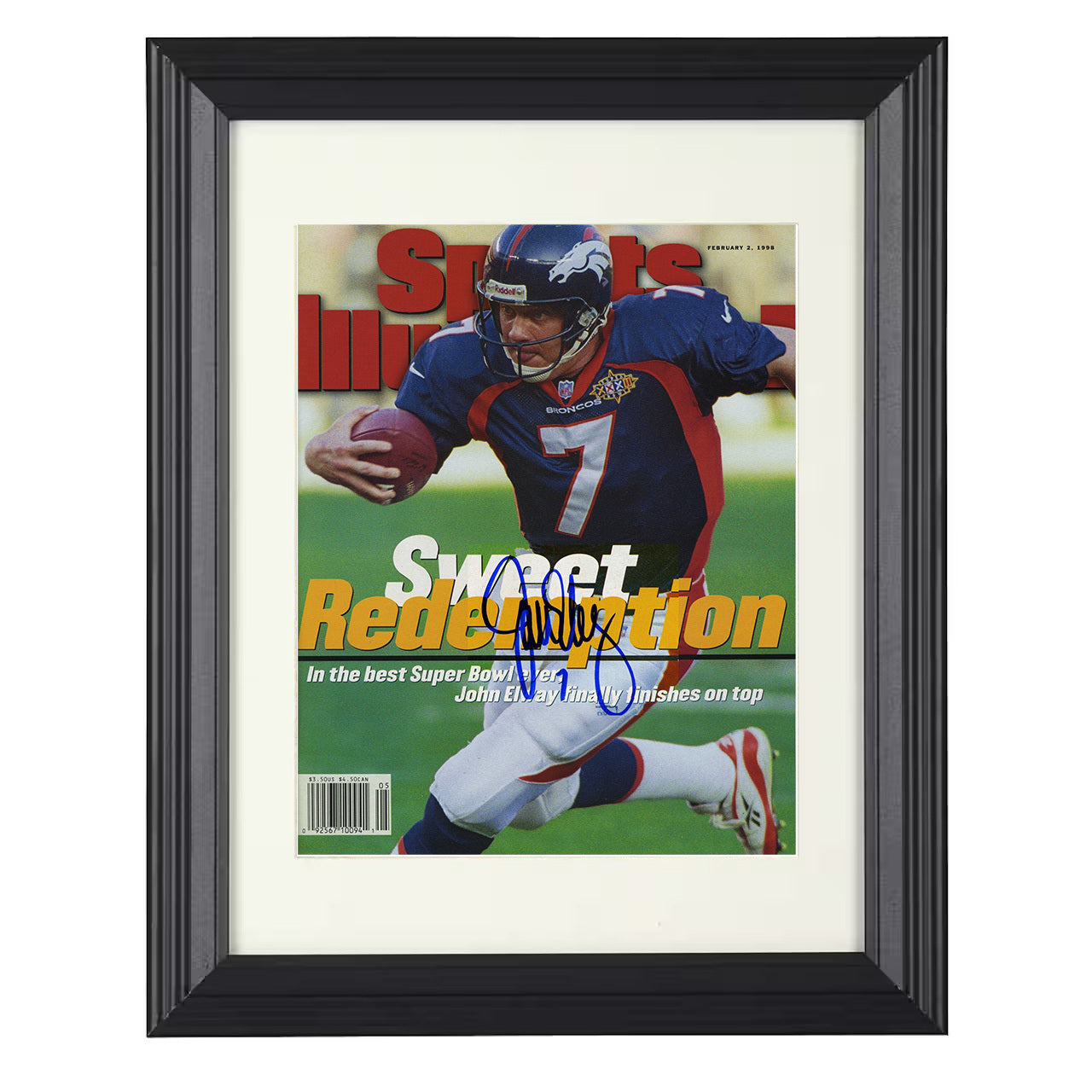 John Elway Redemption – Sweet Victory Image – 8x10 black beveled framed football wall art