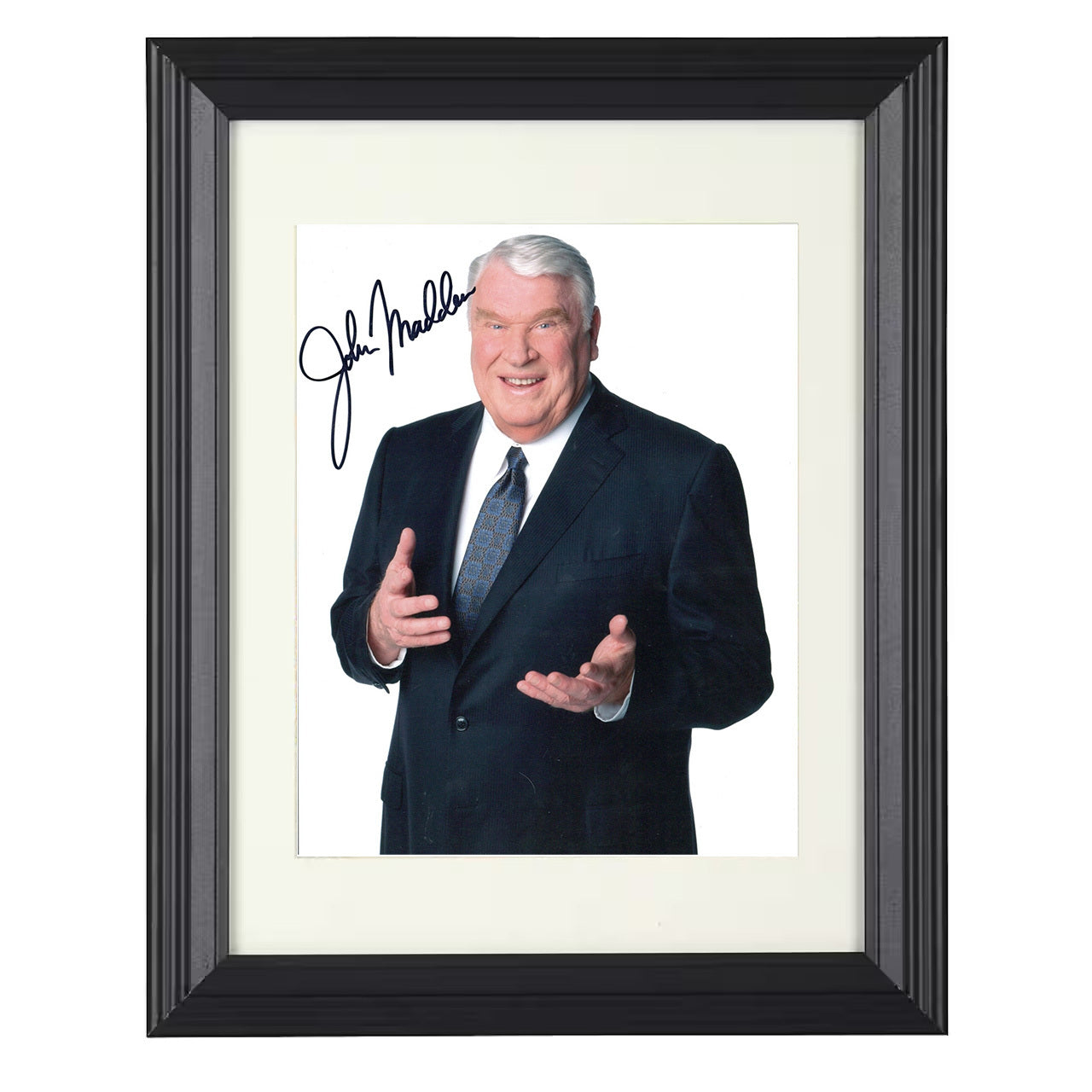John Madden – Oakland Legendary Coach Promo Image – 8x10 black beveled framed football wall art