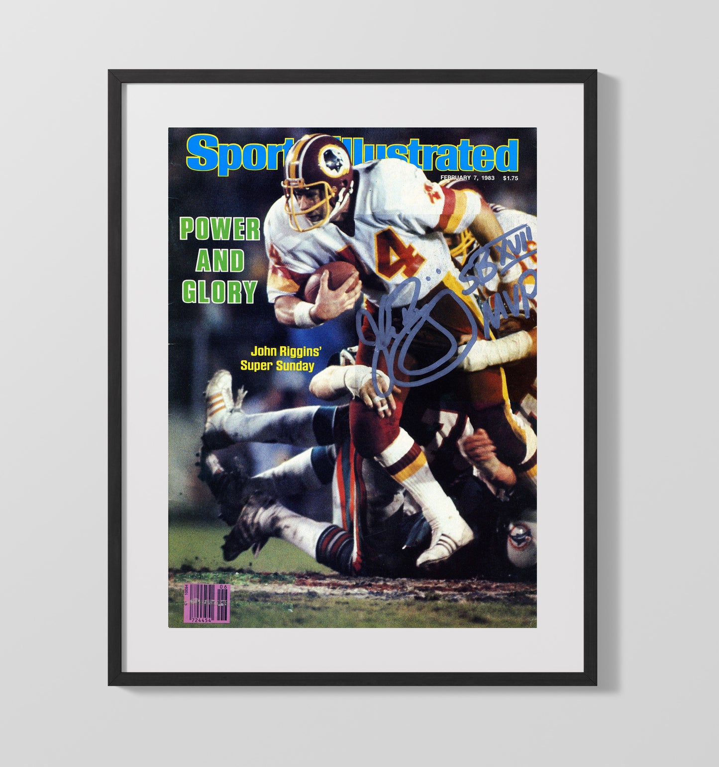 John Riggins Power and Glory - Sb Mvp Run Football Wall Art - football wall art print