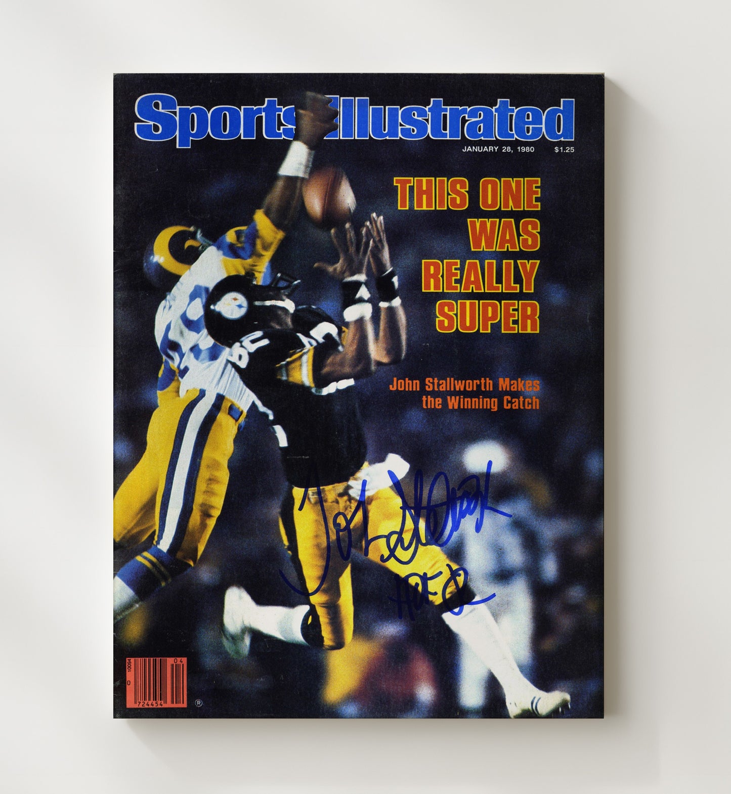 John Stallworth Super Bowl XIV - Clutch Catch Vintage Football Wall Art - 20x24 Canvas football decor