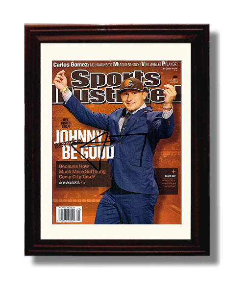 Johnny Manziel - Cleveland Football NFL Draft 2014 First Round Celebration 2014 SI Cover 8x10 Canvas vintage football wall art
