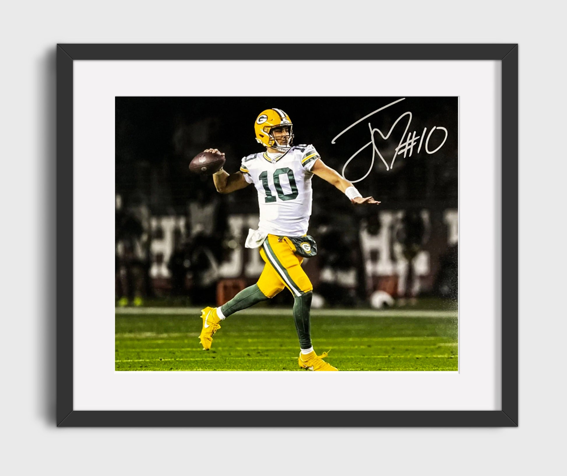 Jordan Love - Green Bay Future Vintage Football Wall Art - 16x20 Gallery Frame football decor